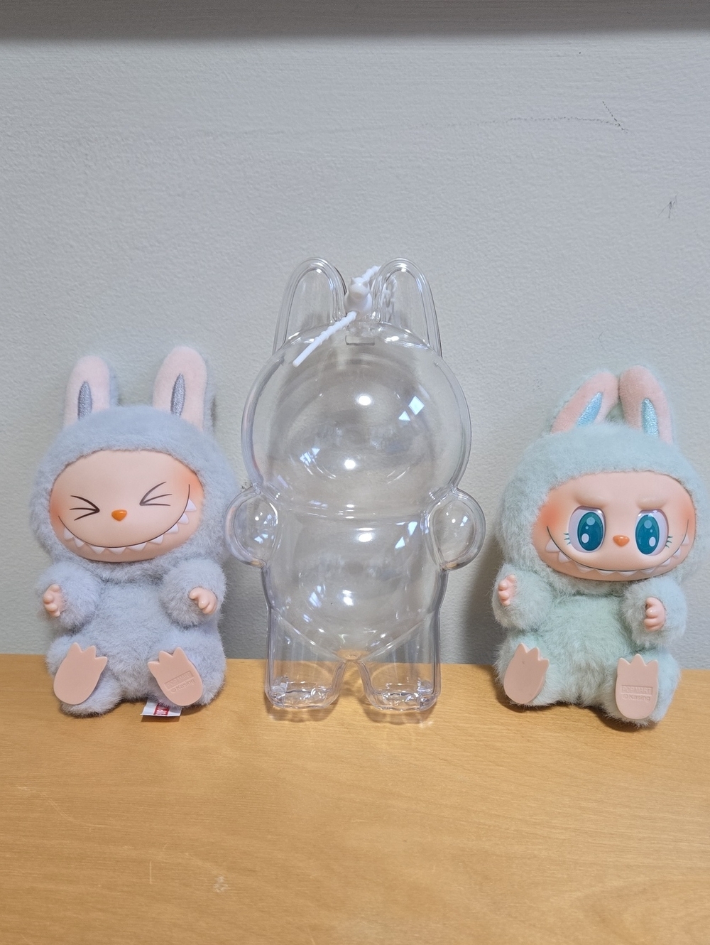 Labubu Plush Gray and Mint Plus Storage Case